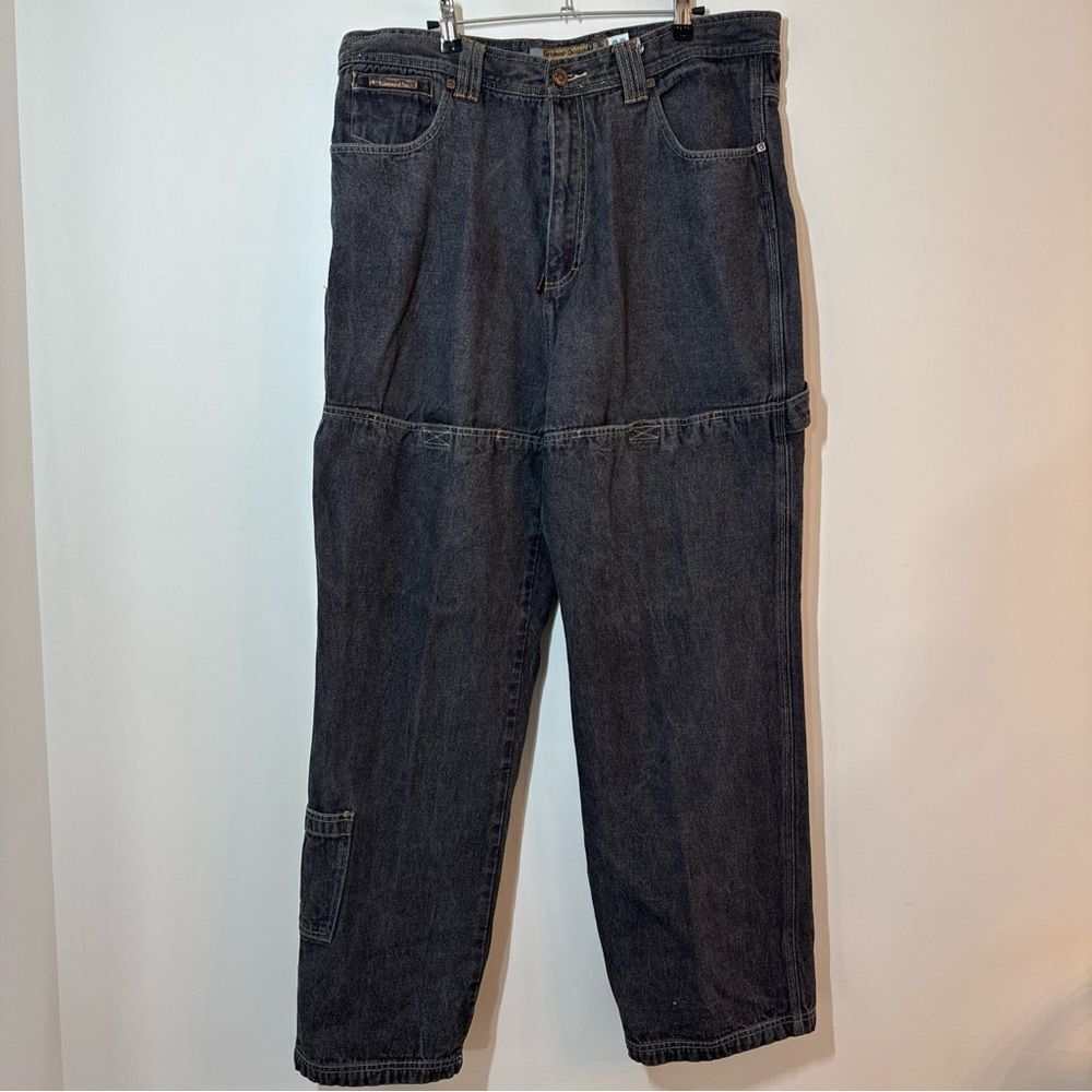 Snoop Dog Baggy Y2K Jeans 38 Stitched Black 90s Hip Hop Streetwear Skate FLAWED!